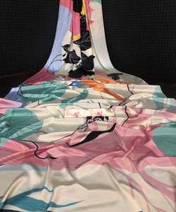 Saree en satin du Japon d'impression numérique d'effet de tenue de fête avec le chemisier non cousu pour les vêtements ethniques indiens en gros le plus bas prix ApparelGarment - Product Image 2