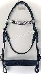 BRIDA DE CABALLO DE CUERO CON BANDAS DE CRISTAL BRO PULIDO DE PLATA Y BANDAS PARA LA NOCHE DE PATENTE/BRIDA DE CABALLO DE CUERO DE DISEÑO PERSONALIZADO - Product Image 4