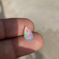 Ópalo Etíope Creado en Laboratorio, Cabujón Blanco Multifuego, Corte Corazón Arcoíris, para Joyería, Colgantes y Anillos, Gema Suelta de 2 Quilates, Tercera Corte