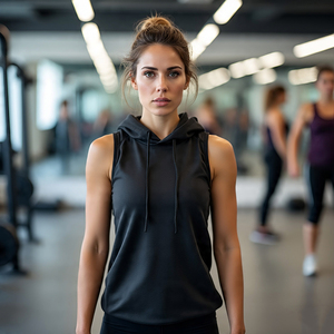 Jersey con capucha Mujer Otoño Francés Trey Fleece Poliéster Chaleco con capucha Señoras Correr Entrenamiento Sudaderas con capucha sin mangas Mujer - Product Image 6