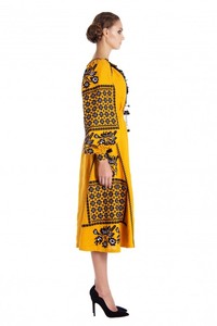 เดรส Maxi Boho แขนสั้นคอเหลี่ยมสำหรับผู้หญิงเดรสแขนสั้นปักลายสไตล์โบฮีเมียน - Product Image 3