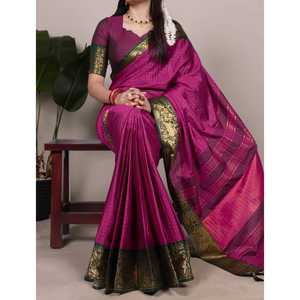 New <b>Designer</b> Poly Cotton Saree Digital Print Embroidered Zari Borders Women Modern Elegance Quick Dry Regular Fit All Party - Product Image 1