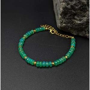 Green Ethiopian <b>Opal</b> <b>Bracelet</b> with 18K Gold Plating Welo <b>Opal</b> Beads Garnet Amethyst Quartz Pearl Gift Jade Material - Product Image 3