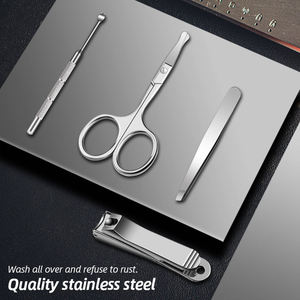 Ensemble de 4 coupe-ongles de luxe professionnel de bonne qualité avec kit de soins personnels en acier inoxydable - Product Image 3