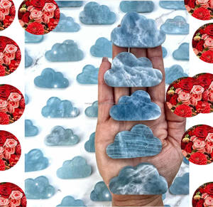 พลอยลาริมาร์ธรรมชาติคุณภาพสูง รูปทรงเมฆ รับรองโดย IGI แบบเจียระไนเรียบสำหรับตกแต่งเครื่องประดับ - Product Image 1