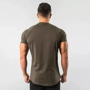 OEM Men Gym Quick Dry Fitness <b>T</b>-<b>Shirt</b> <b>Raglan</b> Sleeve Slim Fit <b>T</b>-<b>Shirt</b> Embroidery LOGO Men <b>T</b> <b>Shirt</b> Gym Wear - Product Image 3
