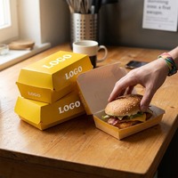 Boîtes à hot-dogs en papier kraft blanc personnalisées, très demandées, pour emporter, contenants pour sandwichs, emballages pour hot-dogs