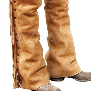Breathable Leather <b>Chaps</b> With Adjustable Fit Ideal for Outdoor Riding Workwear Safety Gear In Adult Size - Product Image 5