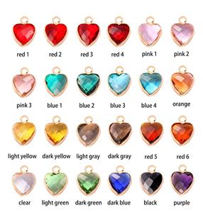 Cristal Quartz Gemstone 10mm Coeur-Forme Pendentif Collier Minuscule Facettes Or Galvanoplastie pour Enfants Chrétien Bijoux - Product Image 2