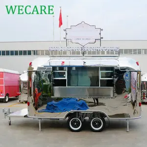 WECARE รถลากไอศครีมฮ็อตด็อก,รถพ่วงบรรทุกอาหารจากแอร์สตรีมพิซซ่ารถขายปลีกเคลื่อนที่ในห้างสรรพสินค้าที่มี CE