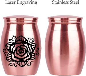 โกศใส่เถ้ากระดูกรูปกุหลาบโกศใส่เถ้ากระดูกรูปผีเสื้อโกศใส่เถ้ากระดูกสแตนเลสสำหรับพ่อมนุษย์กำหนดขนาดเองได้ - Product Image 3