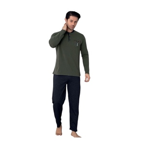Ensemble de pyjama doux pour homme, manches longues, coton respirant, vêtements de nuit confortables, vêtements de détente, élégant, ensemble de pyjama pour homme - Product Image 6