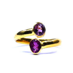 Vêtements de mariage Argent Sterling 925 Plaqué Or Vermeil Tourmaline Rose Gemme Femmes Porter Bague Classique - Product Image 1