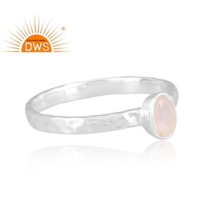 Best Selling Fine Sterling Silver Natural Rainbow <b>Moon</b> Stone Stackable <b>Ring</b> Custom Jewelry For Women Gift For Her - Product Image 3