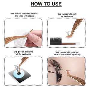 GEMSTONE ENTERPRISES Professional Customized Packaging Eyelash Tweezer Kit Stainless Steel Volume Lash Tweezers Custom Logo - Product Image 2