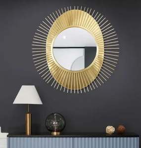 Miroir de salle de bain moderne en métal, best-seller, argent et or, miroir mural en gros pour la maison - Product Image 1