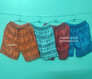 Coton om imprimé dames shorts pantalons mantra imprimé shorts pantalons en gros coton shorts pantalons bohème imprimé shorts - Product Image 1