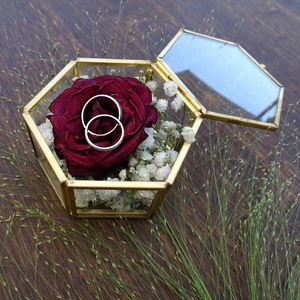 Boîte de rangement décorative moderne en forme d'octogone en métal et verre de luxe tendance, accessoires pour la maison, boîte à bijoux, bracelet, collier - Product Image 4