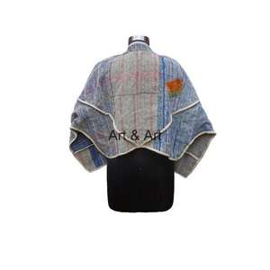 Chaquetas Kantha Reversibles Tejidas Vintage, 100% Algodón, Ecológicas, Bordado Tradicional Indio, Colores Personalizables, Otoño - Product Image 3