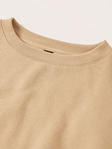 Sweat-shirt court personnalisé pour femmes plaine coton décontracté à manches longues col rond pull-over hauts courts sweat-shirt respirant pour les femmes - Product Image 6