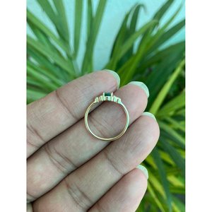 Bague en or 14 carats avec émeraude, élégante bague en diamant, pierre précieuse naturelle, bijoux fins, fournisseur en gros - Product Image 5