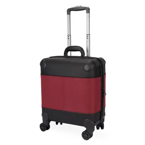 Hibo Custom Carry on Travel Bag Contrast Color Trolley Luggage Spinner Wheels Unisex Travelers Luggage Durable Nylon Lining