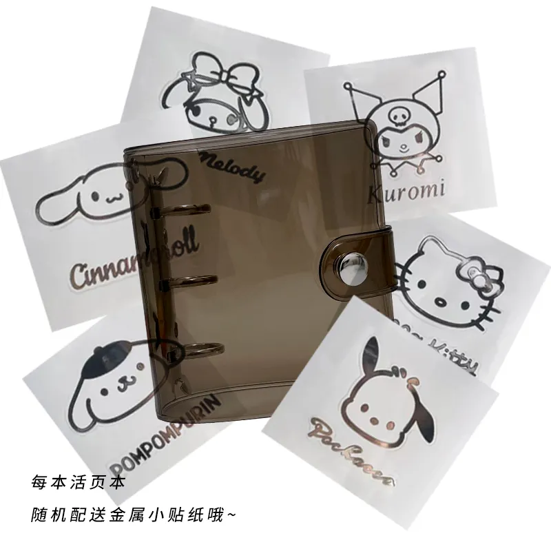 Lindo transparente Mini cuaderno de hojas sueltas creativo portátil bolsillo mano Libro 3 anillas carpeta Kawaii escuela suministros papelería