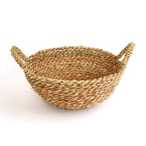 Seagrass storage <b>baskets</b> nesting <b>sea</b> <b>grass</b> <b>basket</b> organizer with handle raffia straw bowls - Product Image 5