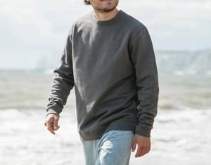 Sweat-shirt à col rond oversize pour hommes, manches longues, motif uni, saison d'hiver, sweat-shirt vierge avec impression de logo personnalisé, prix de gros - Product Image 3