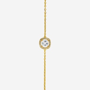 92.5 <b>Silver</b> <b>Bracelet</b> 191386 Rhodium & Gold Plated Diamond & Zircon Key & Number <b>Charms</b> Religious & Ethnic Style for Gift - Product Image 3