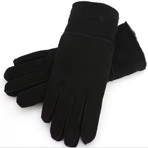 Gants en cuir d'hiver personnalisés de haute qualité OEM pour femmes, doublés de laine, gants d'extérieur en daim chauds et coupe-vent à la mode - Product Image 6