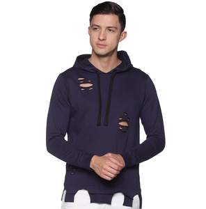 Respirant personnalisé 100% coton lourd Vintage en détresse à capuche pour homme français éponge couleur unie en détresse à capuche - Product Image 1