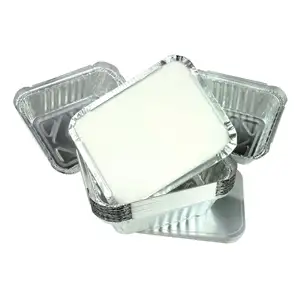 Food Container Foil Pans and Lids Disposable Food Lunch Box High Quality Aluminum Foil with Lids , Size F4 PK Aluminum Plate N/A