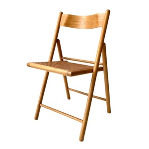 Chaises de restaurant pliantes en bois massif et rotin, design élégant, adaptées à différents concepts - Product Image 1