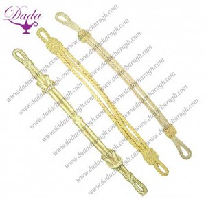 Cordon de chapeau en macramé torsadé en soie dorée de cérémonie, neuf, avec finition enduite pour utilisation dans les vêtements, couleur personnalisable et haute ténacité - Product Image 4