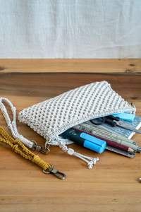 กระเป๋าคลัทช์ macrame Boho ยอดนิยมกระเป๋าถักมือที่สำคัญกระเป๋าแฟชั่นทำด้วยมือสำหรับผู้หญิงกระเป๋าใส่เครื่องสำอาง - Product Image 4