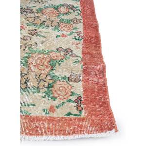 พรมขนสัตว์ทอมือลายดอกไม้สีแดงส้ม รุ่น Pae-3310 ขนาดใหญ่ สไตล์วินเทจ สำหรับห้องนั่งเล่น ห้องโถง ทางเดิน เหมาะสำหรับวัยรุ่น - Product Image 4