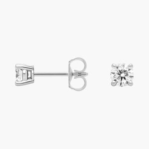 14K Solid Gold H-I I1 Round Lab Grown Diamond Prong <b>Stud</b> <b>Earrings</b> 0.5 Ct Total Rhodium Finish 4 Prong Setting <b>Fine</b> Jewelry - Product Image 6