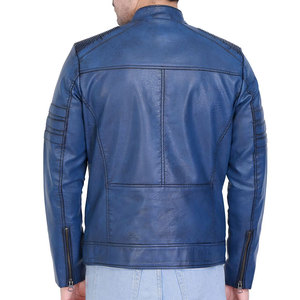 2025 cantidad a granel embalaje personalizado chaqueta de cuero de motorista para hombres colección de invierno chaqueta de cuero de gran personalidad para hombres - Product Image 5