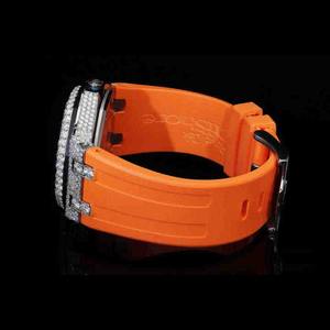 Montre-bracelet pour homme style Hip Hop, design tendance squelette, caractéristiques classiques, diamant de laboratoire clarté VVS, unique, acier inoxydable et caoutchouc - Product Image 3