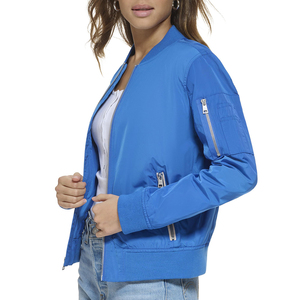 Chaqueta de bombardero de color sólido a prueba de viento cálida para invierno, chaqueta de bombardero de ajuste relajado de manga larga transpirable para mujer - Product Image 6