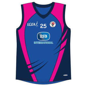 100% poliéster personalizable GAA fútbol Jersey mejor calidad gaélico fútbol desgaste sólido patrón frontal Logo corto OEM disponible - Product Image 3