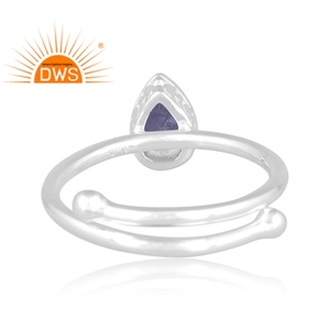 Anillo apilable de piedras preciosas de tanzanita Natural de plata de ley fina de último diseño, joyería personalizada para mujer, regalo para ella - Product Image 4