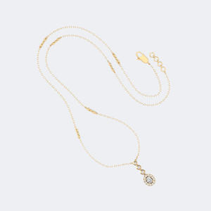 สร้อยคอจี้ทรงกลม 0.70CTW ประดับด้วยวงแหวนและกรอบแบบวงกลม - Product Image 4