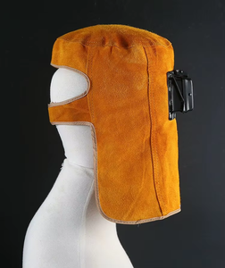 Capucha soldadora Solar oscurecimiento automático piel de vaca cuero partido resistente retardante de llama protección de la cabeza campana de soldadura contra incendios - Product Image 2