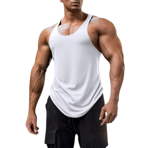 Top Trendy transpirable Casual personalizado verano poliéster tela entrenamiento gimnasio hombres camiseta sin mangas al por mayor - Product Image 5