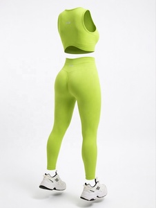 Premium Seamless Women's <b>Yoga</b> <b>Set</b> 3-Piece Activewear Breathable Cotton/Polyester/Spandex Customizable High Quality Fitness Gym - Product Image 3