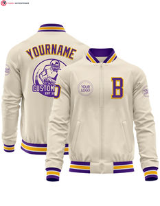 Chaqueta universitaria con logotipo personalizado y cremallera, Mangas de cuero bordadas, chaqueta universitaria de béisbol de pareja negra con letras para hombre - Product Image 1