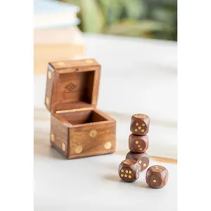Dados de Madera Hechos a Mano, Diseño Minimalista, Adorno Decorativo para el Hogar, para la Sala de Estar, como Pieza Decorativa o Joyero - Product Image 4