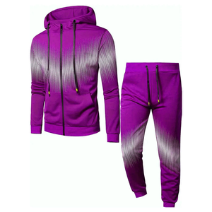 Wholesale Customized Men Heavyweight Outdoor Running Tracksuit Hooded Long Sleeve Sports Set Eco Friendly Sublimated - Product Image 4